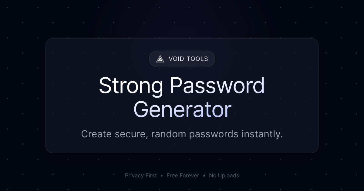 Strong Password Generator - Free, Secure Online Tool | Void Tools ...